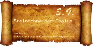 Steinschneider Ibolya névjegykártya